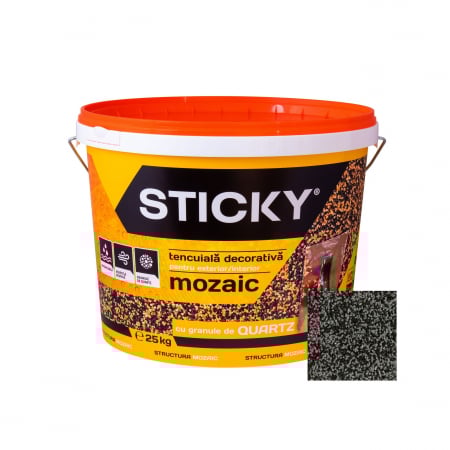 Vopsea, grund, email, lac și tencuială decorativă - STICKY Mozaic–Tencuială Decorativă, 25 kg, M102