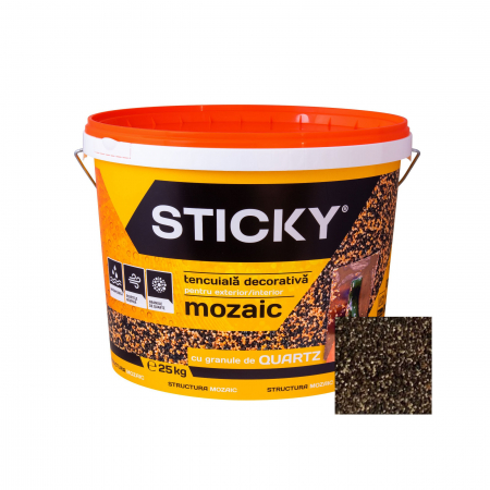 Vopsea, email, tencuiala decorativa - STICKY Mozaic–Tencuială Decorativă, 25 kg, M803