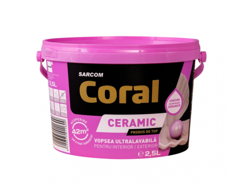Vopsea, email, tencuiala decorativa - VOPSEA ULTRALAV. ANTIB .CERAMIC 2.5L CORAL - Coral