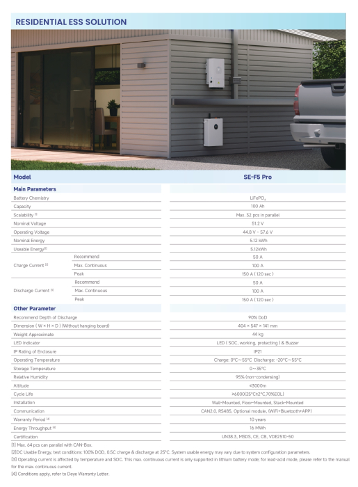 Baterie Solara Deye 5.12 kWh 48V LiFePO4 - SE-F5-Pro-C [7]