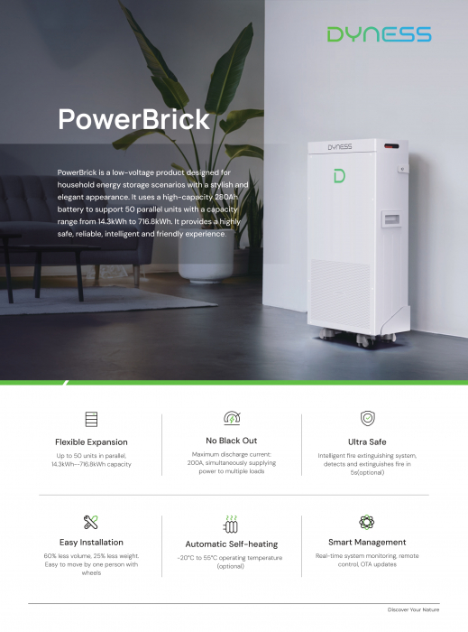Baterie solara Dyness 14.336 kWh 51.2V LiFePO4 - PowerBrick [9]
