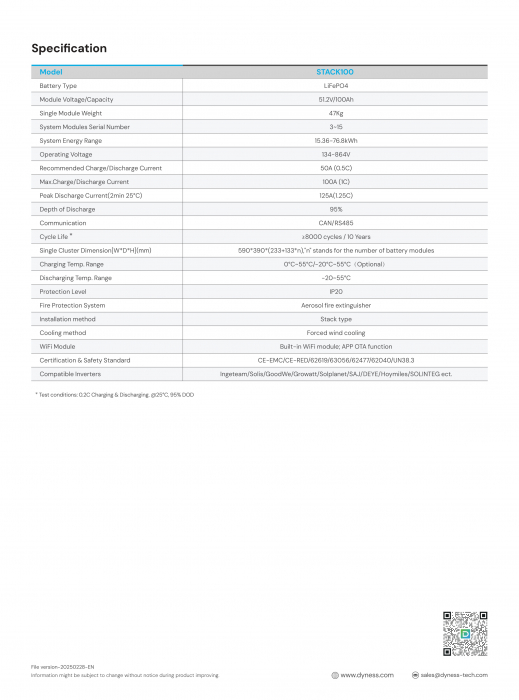 Baterie C&I Dyness 35.84 kWh 358V LiFePO4 - STACK100-8s [12]