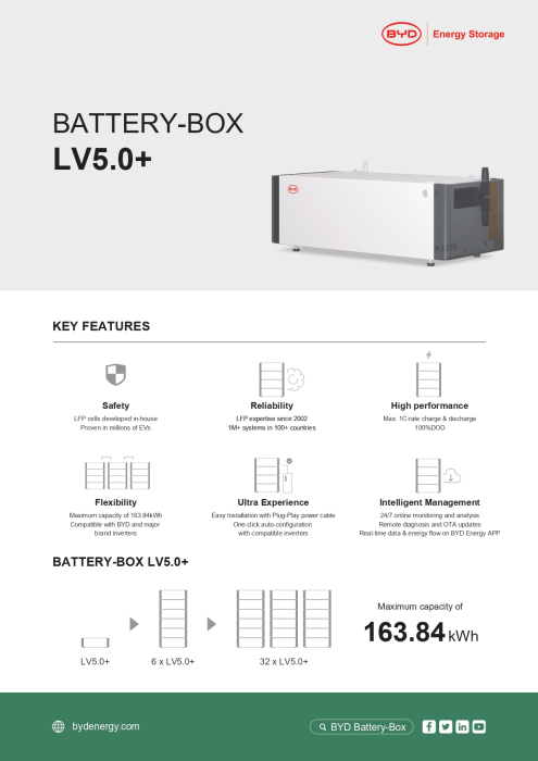 Baterie BYD 5.12 kWh 48V LiFePO4 - LV5.0+ [8]