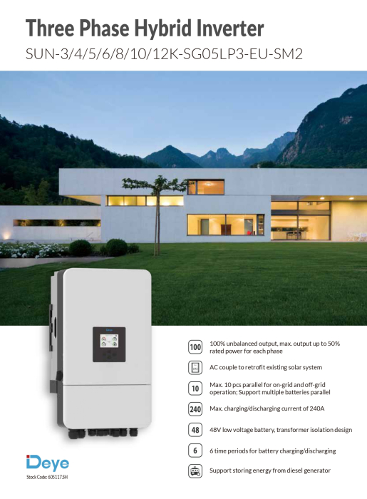 Invertor Hibrid Trifazat Deye 6 kW Low Voltage(LV) -SUN-6K-SG05LP3-EU-SM2 [5]