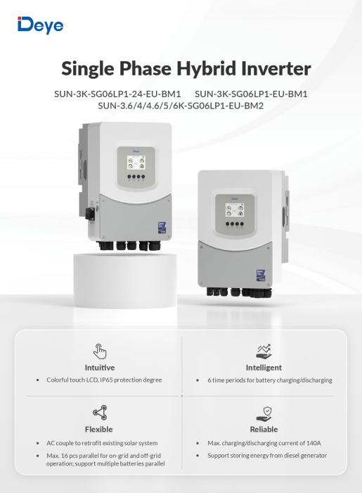Invertor Hibrid Monofazat Deye 6 kW Low Voltage(LV) - SUN-6K-SG06LP1-EU-BM2 [5]