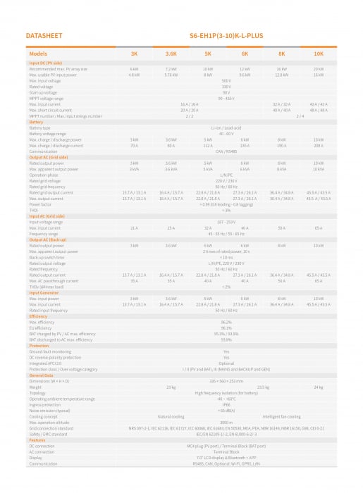 Invertor Hibrid monofazat Solis 6 kW Low Voltage(LV) - S6-EH1P6K-L-PLUS [8]