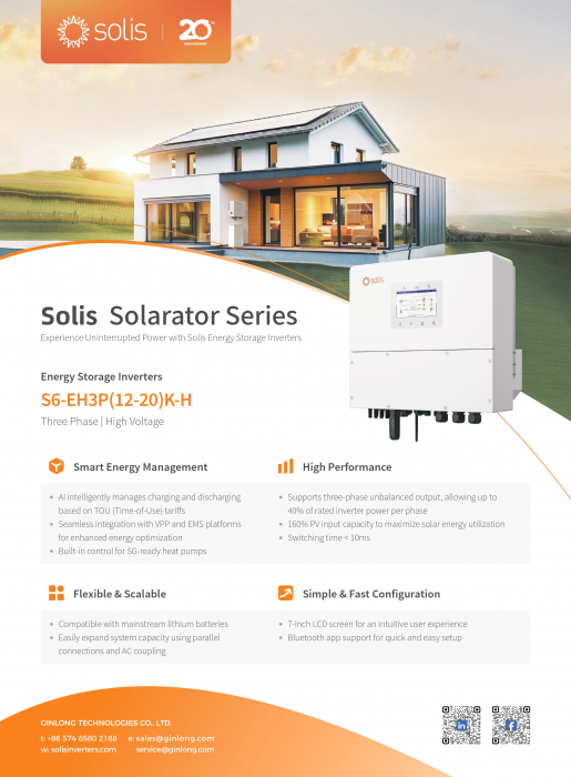 Invertor Hibrid trifazat Solis 12 kW High Voltage(HV) - S6-EH3P12K-H [6]