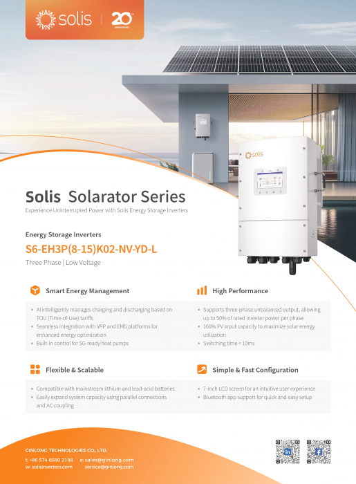 Invertor Hibrid trifazat Solis 12 kW Low Voltage(LV) - S6-EH3P12K02-NV-YD-L [6]