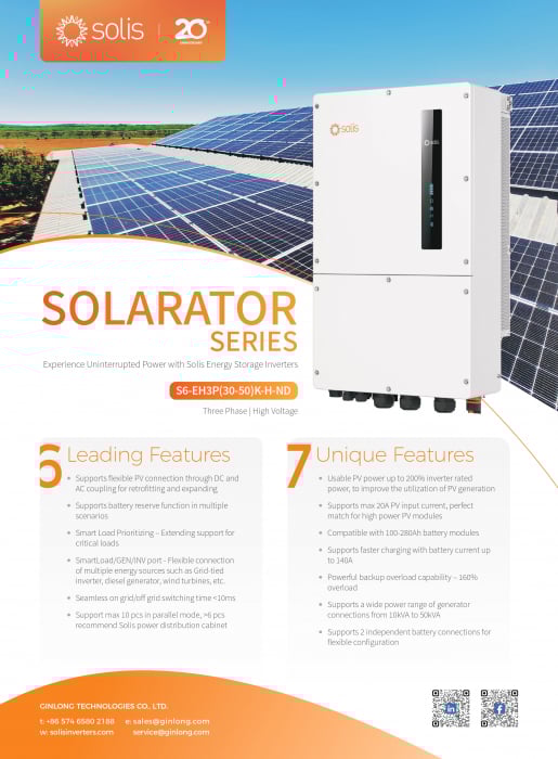Invertor Hibrid trifazat Solis 30 kW High Voltage(HV) - S6-EH3P30K-H-ND [5]