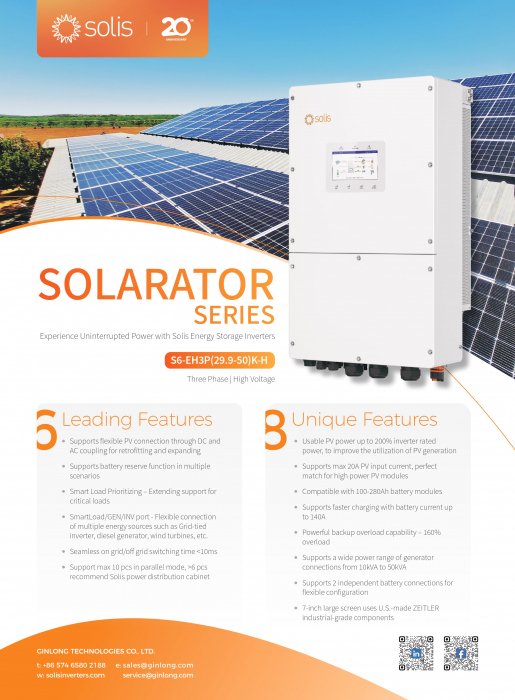 Invertor Hibrid trifazat Solis 50 kW High Voltage(HV) - S6-EH3P50K-H [6]