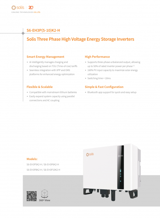 Invertor Hibrid trifazat Solis 8 kW High Voltage(HV) - S6-EH3P8K2-H [6]