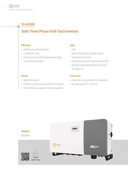 Invertor On-Grid trifazat Solis 80 kW - S5-GC80K [6]