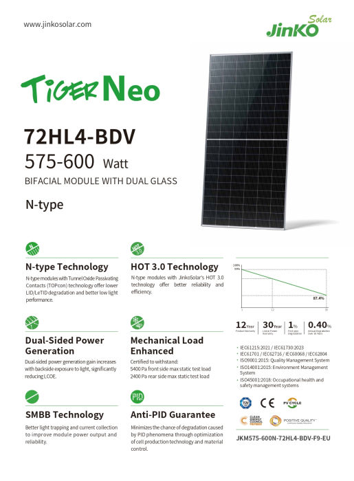 Panou solar bifacial Jinko Tiger Neo 590W - JKM590N-72HL4-BDV N-Type [5]