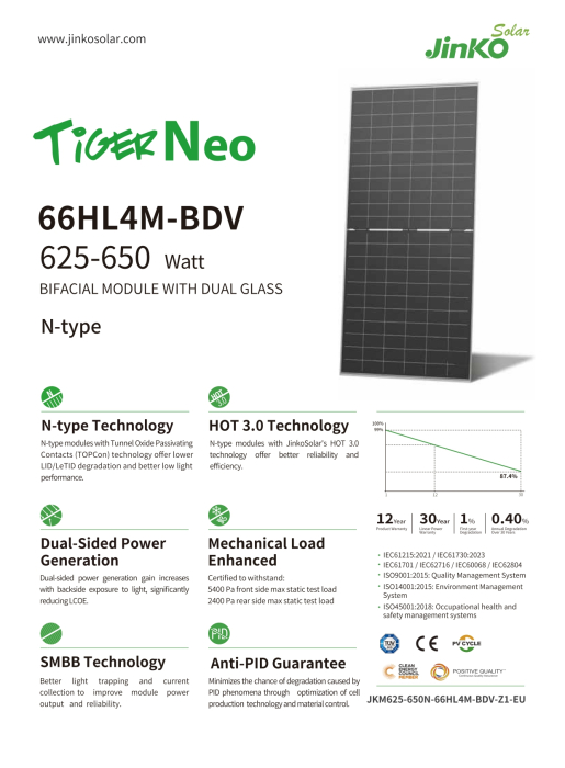 Panou solar bifacial Jinko Tiger Neo 640W - JKM640N-66HL4M-BDV N-Type [6]