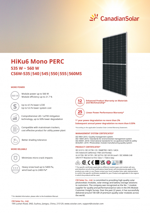 Panou solar Canadian Solar 550W - CS6W-550MS [3]