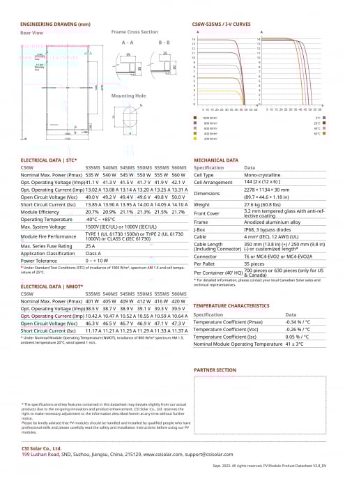 Panou solar Canadian Solar 555W - CS6W-555MS [4]