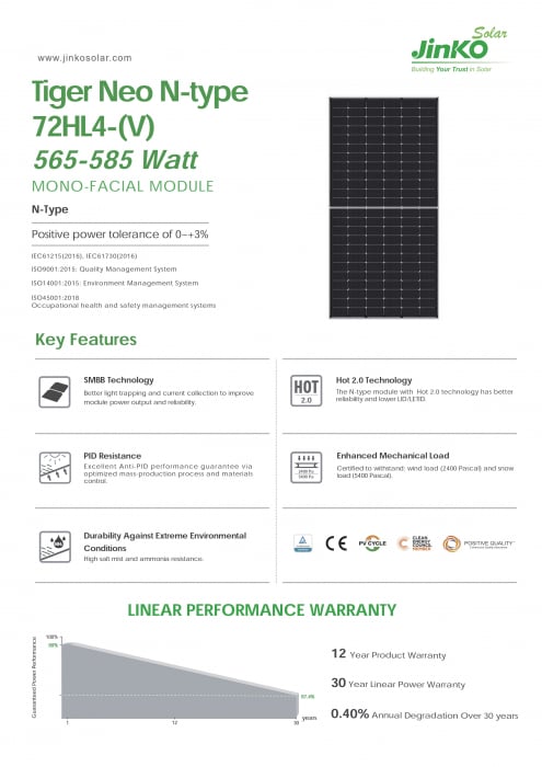 Panou solar Jinko Tiger Neo 585W - JKM585N-72HL4-V N-Type [3]