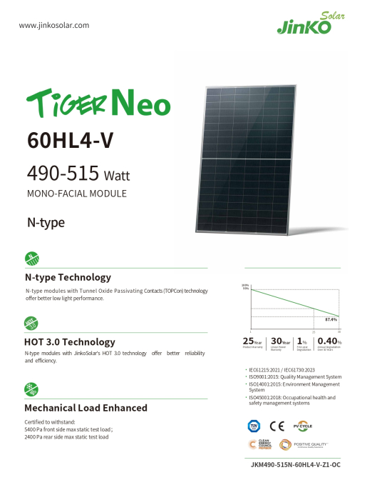 Panou solar Jinko Tiger Neo 510W Rama neagra - JKM510N-60HL4-V N-Type [3]