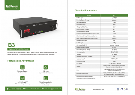 Baterie solara Dyness 3.6 kWh 48V LiFePO4 - B3 [4]