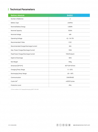 Baterie Dyness 4.8 kWh 48V LiFePO4 - B4850-BOX [8]