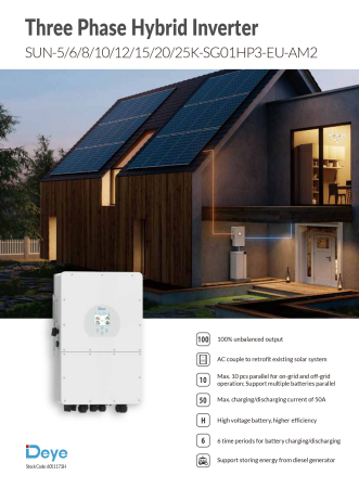 Invertor hibrid trifazat Deye 12 kW High Voltage(HV) SUN-12K-SG01HP3-EU-AM2 [5]