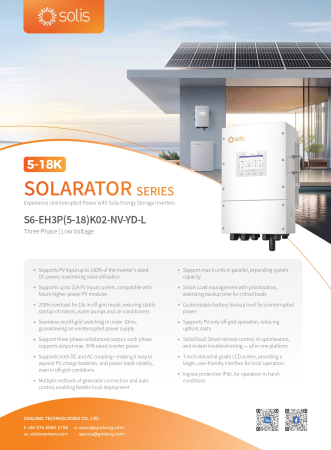 Invertor Hibrid Trifazat Solis 18 kW Low Voltage(LV) - S6-EH3P18K02-NV-YD-L [5]