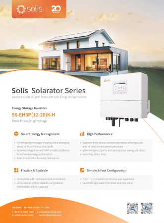 Invertor Hibrid trifazat Solis 20 kW High Voltage(HV) - S6-EH3P20K-H [5]