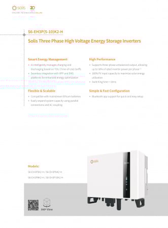 Invertor Hibrid trifazat Solis 5 kW High Voltage(HV) - S6-EH3P5K2-H [5]