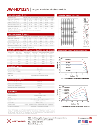 Panou solar bifacial Jolywood JW Plus 630W - JW-HD132N-R2-630W [5]
