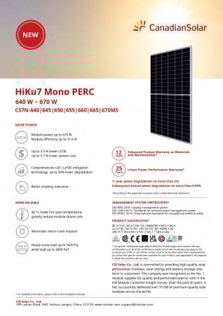 Panou solar Canadian Solar 665W - CS7N-665MS [2]