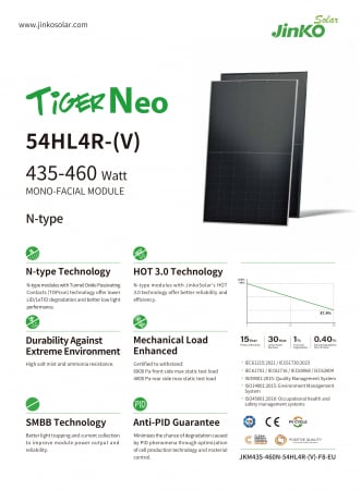 Panou solar Jinko Tiger Neo 455W Rama neagra - JKM455N-54HL4R-V N-Type [2]