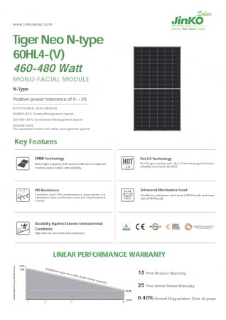 Panou solar Jinko Tiger Neo 480W - JKM480N-60HL4-V N-Type [2]