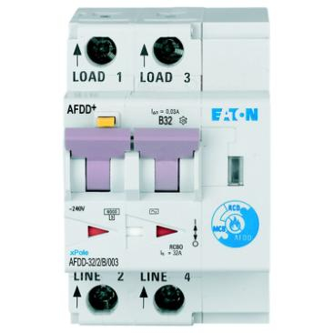 Intrerupatoare automate diferentiale - Întrerupător diferențial AFDD 32A 2P B 10KA 30mA, Eaton