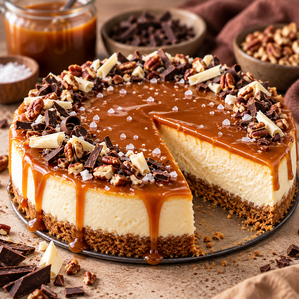 Cheesecake cu caramel sărat – ingrediente și sfaturi pentru un rezultat perfect