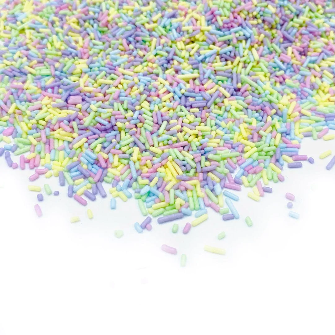 Mix Sprinkles din zahar colorate pentru decorarea produselor de cofetarie si patiserie. Bastonase subtiri de zahar in culori pastelate. [2]