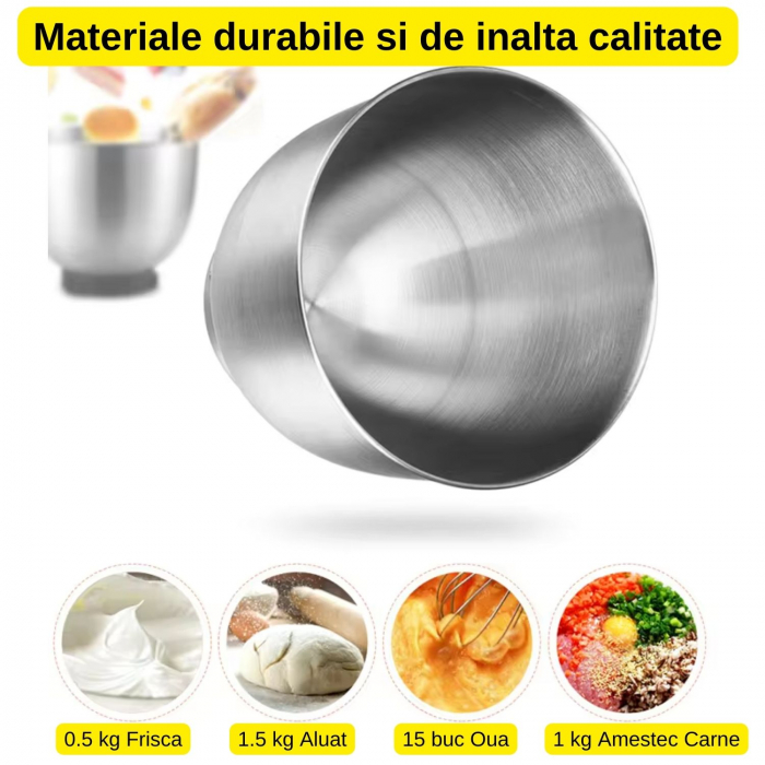 Robot de Bucatarie Mixer cu Bol 4.5 L 1000W ROSU [2]