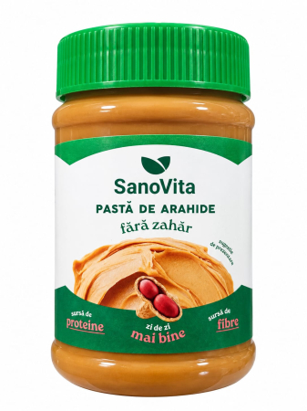 GLAZURI, UMPLUTURI, CREME - SanoVita Pasta de Arahide fara Zahar – 375 g