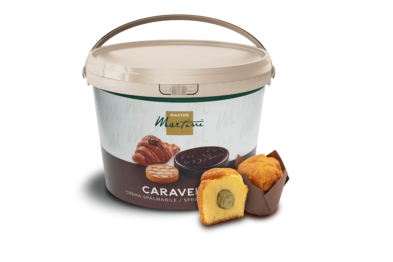 CIOCOLATA - Crema de Fistic Caravella 15% 5kg  rezistentă la coacere este produsul perfect pentru a aduce o explozie de savoare si aroma in deserturile tale preferate. Cu o textura delicata si cremoasa, aceasta crema de fistic va transforma orice prajitura sau tort intr-o capodopera culinara.  In plus, crema de fistic Caravella este extrem de versatila si usor de folosit. Cu o consistenta ideala pentru a fi intinsa uniform, aceasta crema este potrivita atat pentru profesionisti, cat si pentru amatori.