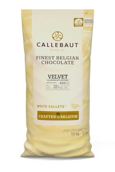CIOCOLATA - Ciocolata Alba VELVET 10 Kg Callebaut Belgia     Cea mai creamoasa ciocolata alba din gama Callebaut cu gust dulce moderat.