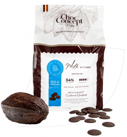 PRODUSE - Ciocolata Belgiana cu Lapte banuti FARA ZAHAR 34% - 5 KG