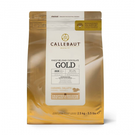 PRODUSE - Ciocolata Caramelizata Gold 30.4 % - CALLEBAUT 2.5 KG