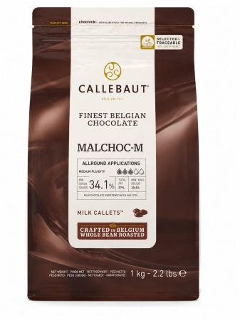 PRODUSE - Ciocolata cu Lapte FARA ZAHAR CALLEBAUT MALCHOC-M 34.1% - 1KG