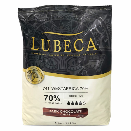 AMBALAJE - Ciocolata Neagra 70% West Africa Lubeca  5kg