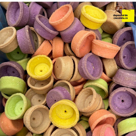 COJI TARTE - Coji de Tarte  MEDII MULTICOLORE gata de folosit- 44 mm ​​​​​​​Cutie de 300 buc.