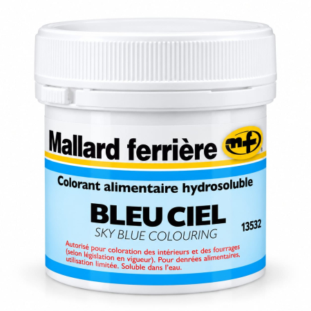 COLORANTI ALIMENTARI - Colorant pudra Hidrosolubil Albastru Ciel Mallard Ferriere - 20gr