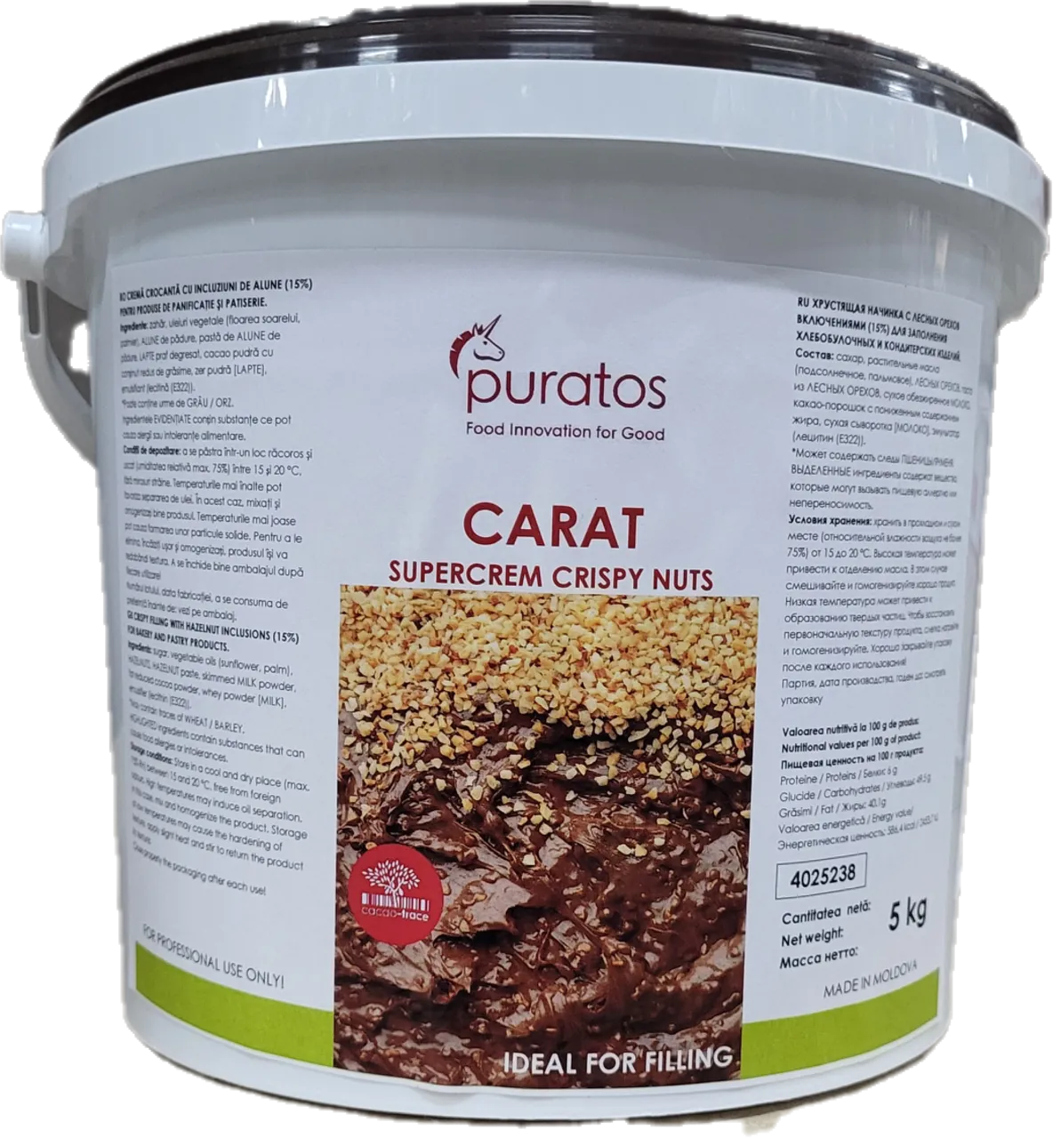 GLAZURI, UMPLUTURI, CREME - Cremă crocantă cu alune de pădure Supercrem CT Crispy Nuts la 5kg Puratos