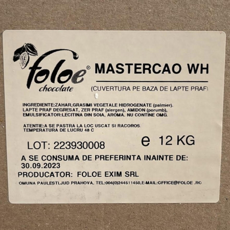 CIOCOLATA - Cuvertura pe baza de lapte praf. Surogat ciocolata pentru cofetarie si patiserie.