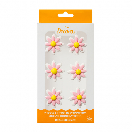 DECOR - Decoratiuni din zahar, gata de utilizare. Realizat manual cu coloranti naturali de extractie. Perfect pentru a decora cu ușurință prăjiturile, cupcakes-urile, prăjiturile și tratările. Pachet de 6 bucati.