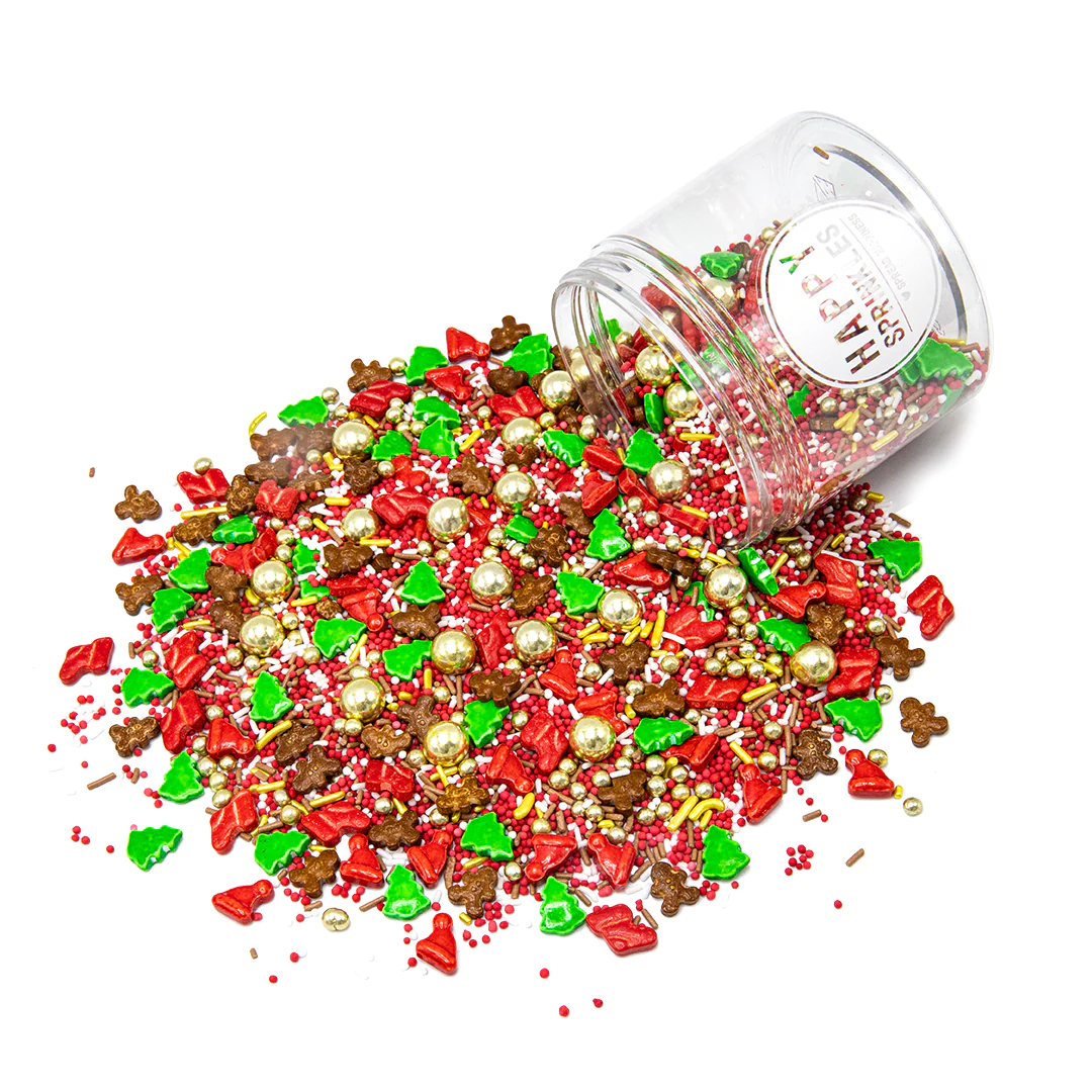 Mix Sprinkles din zahar colorate pentru decorarea produselor de cofetarie si patiserie. Decor de iarna, de Craciun cu omuleti de turta dulce, braduti, caciulite etc. [0]
