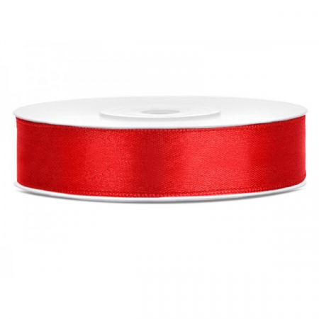 PRODUSE - Panglica satin latime 25 mm, culoare ROSIE - lungime rola 10 m 
